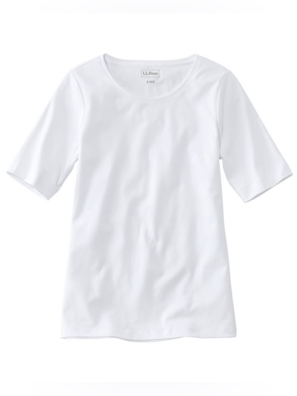 LL Bean White Short Sleeve Tee Shirt Size Small